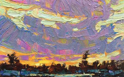 Sunset Colours: 6×8 oil on panel