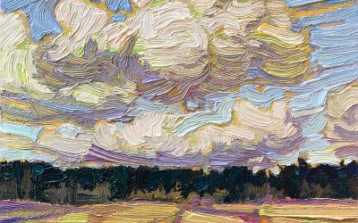 Sunlit Fields: 6×8 oil on panel
