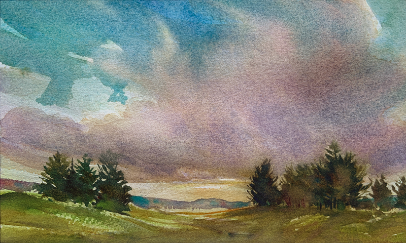 Warming Light: 6×10 watercolour on paper