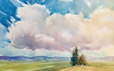 Valley Fields: 6×9 watercolour on paper